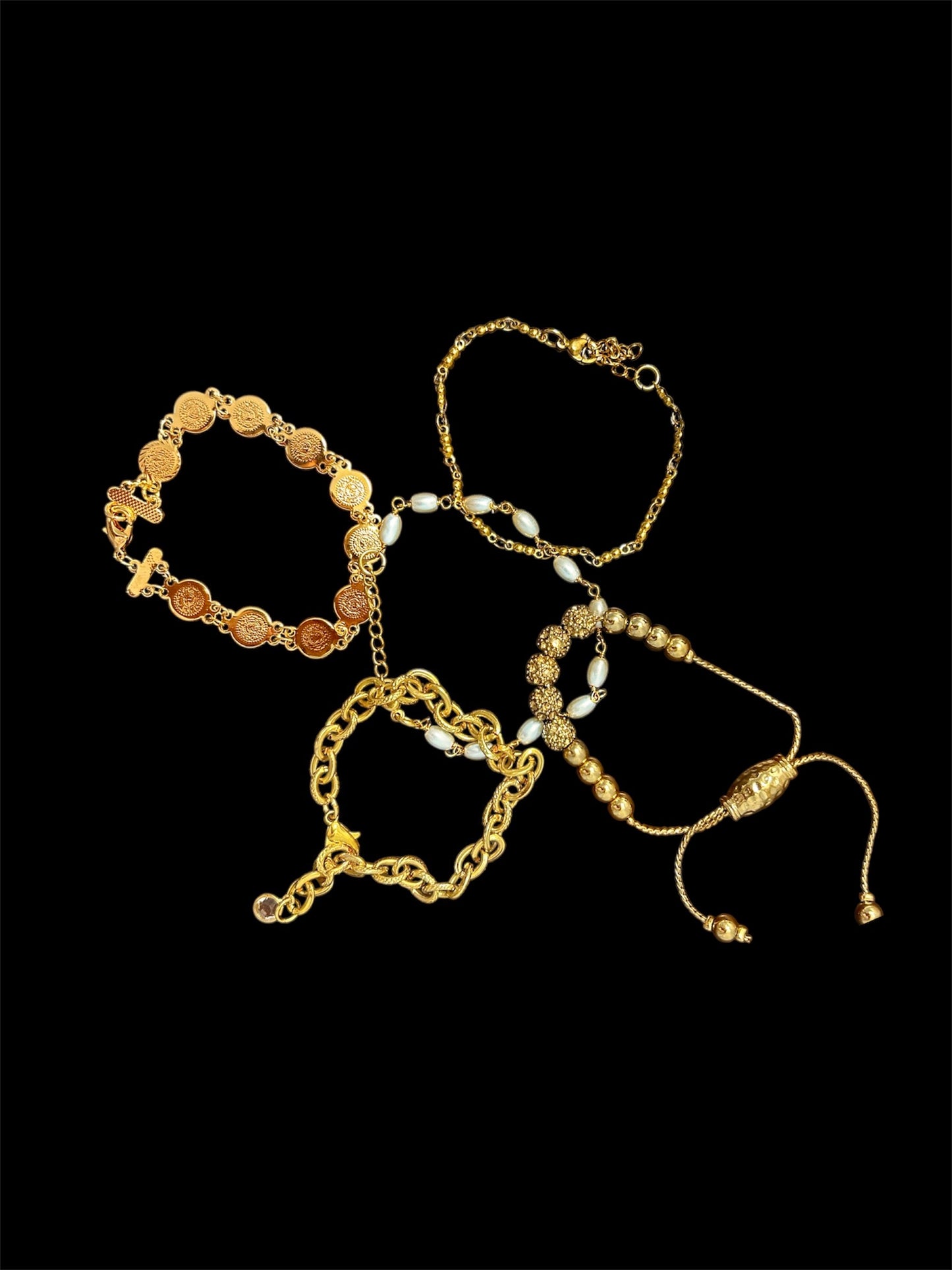 Gold Bracelets Stacking Set